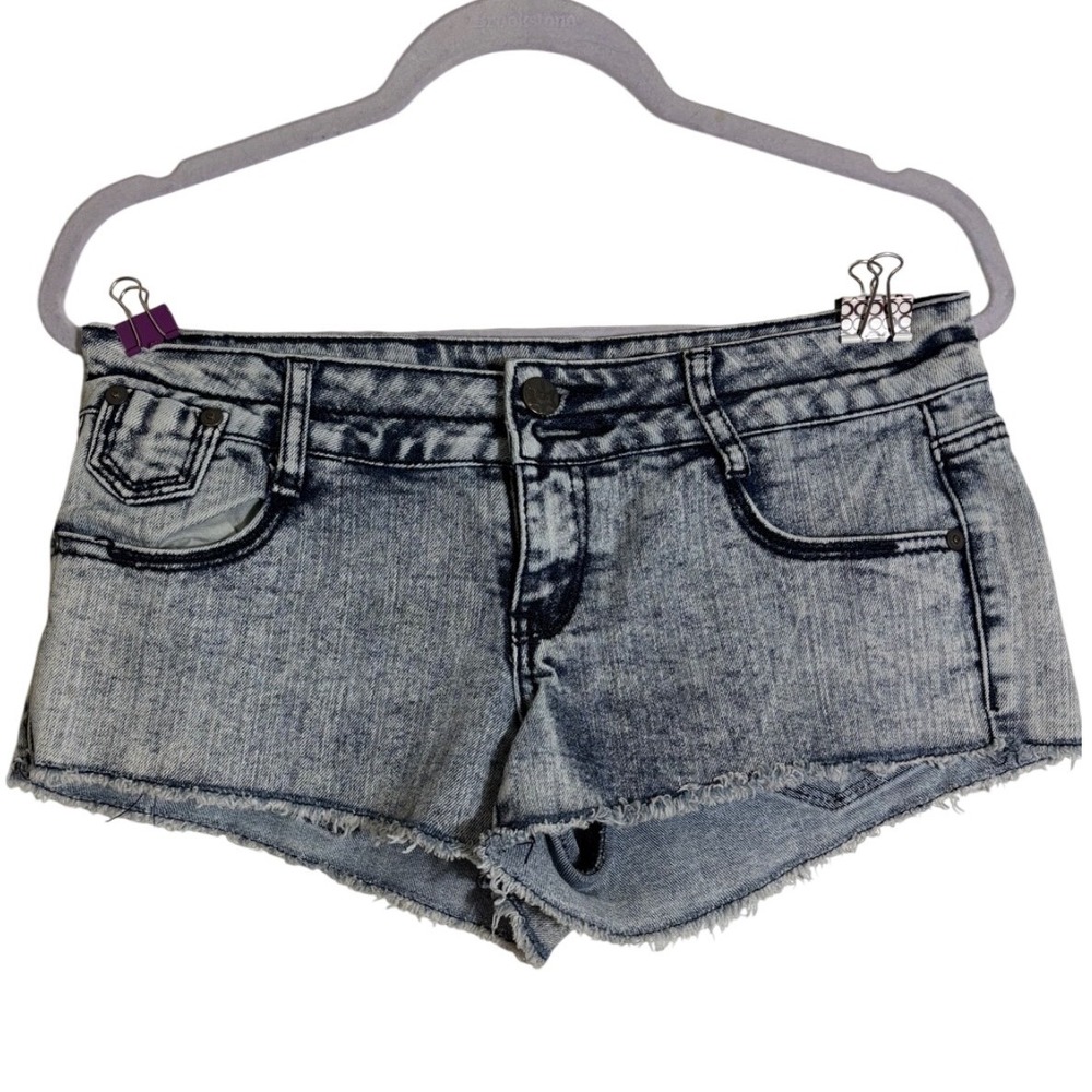Vintage Y2K Vanilla Star Acid Wash‎ Mini Shorts Size 7